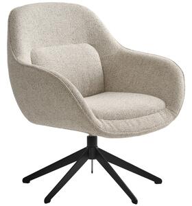 Béžové bouclé otočné křeslo Unique Furniture Lynn