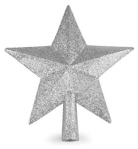 Vánoční hvězda na stromeček s glitry - 1 stříbrná
