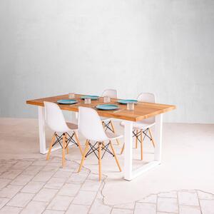 KULHÁNEK Jídelní stůl s rovnou hranou a ocelovou podnoží Velikost desky: individuální, Odstín podnože: antracit - RAL 7016