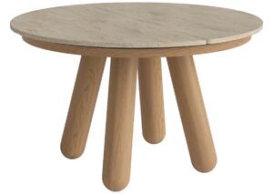 Bolia Béžový kamenný rozkládací jídelní stůl Balance 125/225 cm s dubovou podnoží
