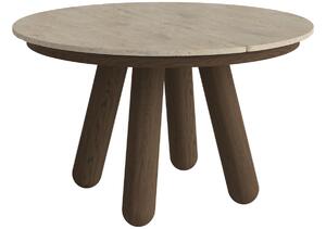 Bolia Béžový kamenný rozkládací jídelní stůl Balance 125/225 cm s tmavou dubovou podnoží