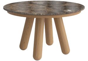 Bolia Hnědý mramorový rozkládací jídelní stůl Balance 125/225 cm s dubovou podnoží