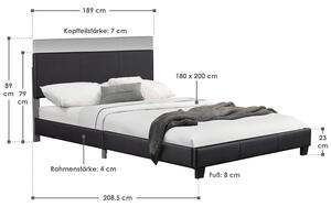 Čalouněná postel,, Barcelona "180 x 200 cm -černá