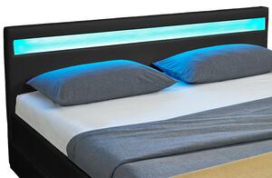 Čalouněná postel,, Lyon "s úložným prostorem 140 x 200 cm - černá