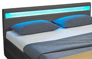 Čalouněná postel,, Lyon "s úložným prostorem 140 x 200 cm - tmavě šedá
