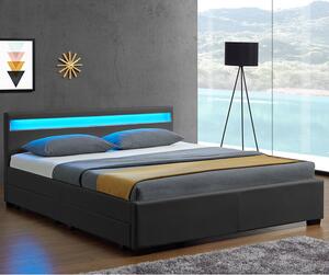 Čalouněná postel,, Lyon "s úložným prostorem 140 x 200 cm - tmavě šedá