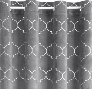 Dekorační vzorovaný závěs s kruhy GISELA šedá, (1 kus) 140x250 cm MyBestHome