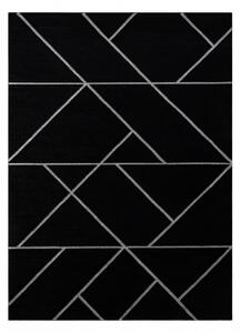 Makro Abra Kusový koberec EMERALD 7543 Luxusní geometrický moderní černý stříbrný Rozměr: 80x150 cm