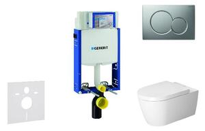 Geberit Kombifix - Modul pro závěsné WC s tlačítkem Sigma01, matný chrom + Duravit ME by Starck - WC a sedátko, Rimless, SoftClose 110.302.00.5 NM3