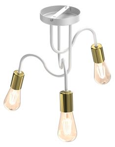 Přisazený lustr DOW 3xE27/60W/230V bílá/zlatá