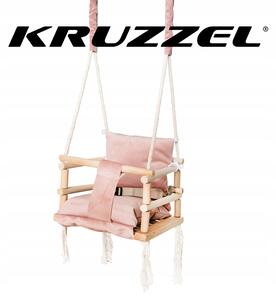 Kruzzel 18027 Interiérová houpačka 3v1 růžová