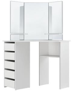 Toaletní stolek "Nova" bílý se zrcadlem, bez taburetky