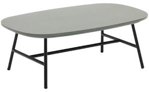 Šedý konferenční stolek Kave Home Bramant 100 x 60 cm s černou podnoží