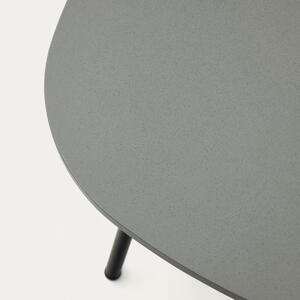 Šedý konferenční stolek Kave Home Bramant 100 x 60 cm s černou podnoží