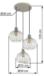 Závěsné svítidlo 3x E27 piesková IP20 GLOBO lighting MATEO 33379319