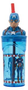 Láhev na pití s brčkem Avengers - Captain America