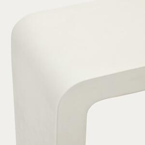 Bílý cementový zahradní toaletní stolek Kave Home Aiguablava 120 x 35 cm