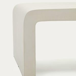 Bílý cementový zahradní toaletní stolek Kave Home Aiguablava 120 x 35 cm