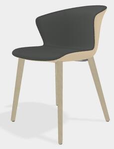 KASTEL - Židle KICCA PLUS s dřevěnou podnoží dvoubarevná