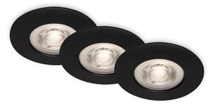 BRILONER LED vestavná svítidla, pr.9 cm, 3x LED, 4,9 W, 480 lm, černá IP44 BRI 7036-035