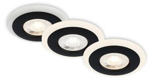BRILONER LED vestavná svítidla sada, pr.8,4 cm, 3x LED, 5 W, 460 lm, černá IP44 BRI 7039-035