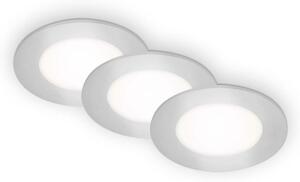 BRILONER LED vestavná svítidla 3ks sada, pr.8,6 cm, 3x LED, 3 W, 350 lm, matný chrom BRI 7125-434