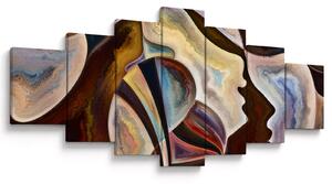 Obraz - Abstrakce hlav (210x100 cm)