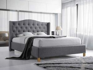 Čalouněná postel ASPEN 160 x 200 cm barva šedá / dub