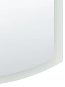 Oválné nástěnné LED zrcadlo ø 78 cm stříbrné BEZIERS