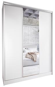 Skříň s posuvnými dveřmi se zrcadlem a zásuvkami CORINA C 150 bílá