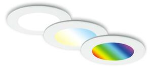 BRILONER RGB-CCT LED vestavná svítidla sada, pr.9,2 cm, 3x LED, 4,8 W, 450 lm, bílé IP65 BRI 7035-036