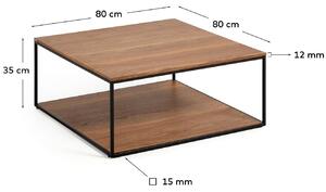 Ořechový konferenční stolek Kave Home Yoana 80 x 80 cm