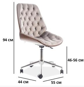 Kancelářská židle ARIZONA samet sivá vzor 181