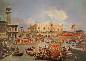 (1697-1768) Canaletto - Obrazová reprodukce Return of the Bucintoro on Ascension Day, (40 x 26.7 cm)