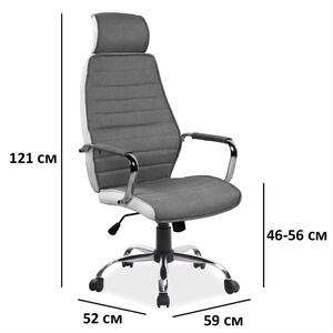 Kancelářská židle Q-035 šedá/bílá