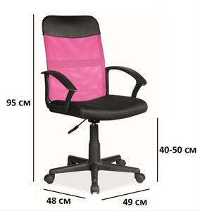Kancelářská židle Q-702 růžová/černá