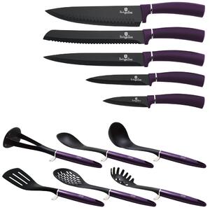 BERLINGERHAUS Sada nožů a kuchyňského náčiní ve stojanu 12 ks Purple Metallic Line BH-6258