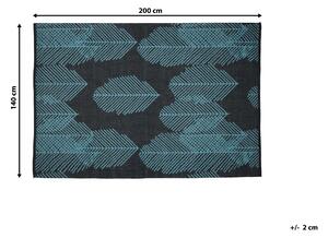 Tmavě šedý oboustranný koberec se vzorem listoví 140 x 200 cm MEZRA