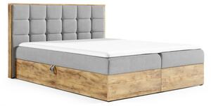 Boxspringová postel ALOIS 1 - 120x200, šedá + topper ZDARMA
