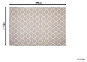 Béžový oboustranný koberec s geometrickým vzorem 140x200 cm AKSU