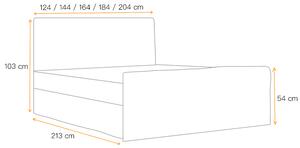 Čalouněná boxspringová postel IVANA 1 LUX - 160x200, růžová + topper ZDARMA