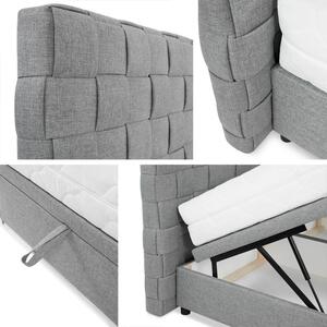 Čalouněná manželská postel s úložným prostorem 140x200 MARNE 2 - šedá