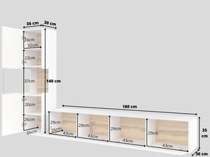 Obývací nábytek BONA - bílá / wotan