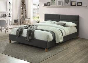 Čalouněná postel SIERRA VELVET 160 x 200 cm barva šedá / dub