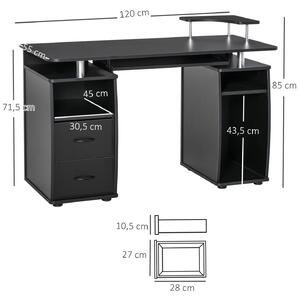 Goleto Počítačový stůl 120 x 55 x 85 cm | černý