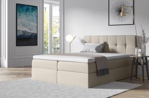 Čalouněná postel s úložným prostorem Recivio smetanová 140 + TOPPER ZDARMA
