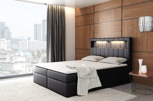 Designová postel Elyan s úložným prostorem černá eko kůže 160 x 200 + topper zdarma