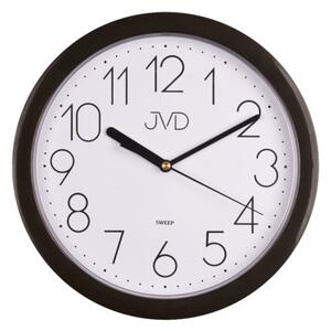 Černé moderní nástěnné tiché netikající hodiny JVD sweep HP612.3