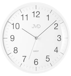 Netikajcí analogové tiché nástěnné hodiny JVD HA16.5 (bílé netikající hodiny)