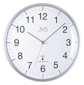Stříbrné přesné rádiem řízené nástěnné hodiny JVD RH16.1 ( )